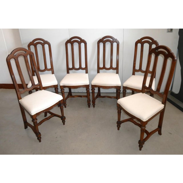 Antique Early 20th Century Walnut Chairs, Set of 6 For Sale - Image 17 of 17