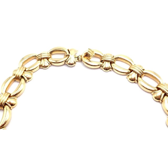 Late 20th Century Vintage Bvlgari Bulgari Diamond Yellow Gold Link Necklace For Sale - Image 5 of 11