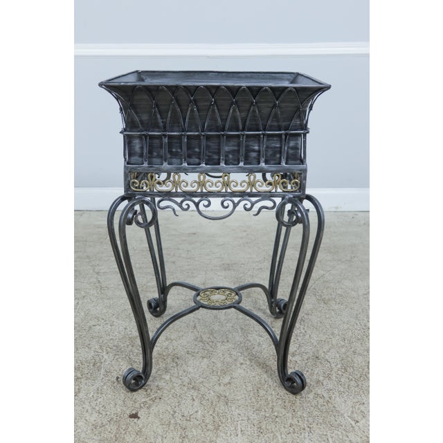 Maitland Smith Iron & Brass Planter For Sale - Image 9 of 9