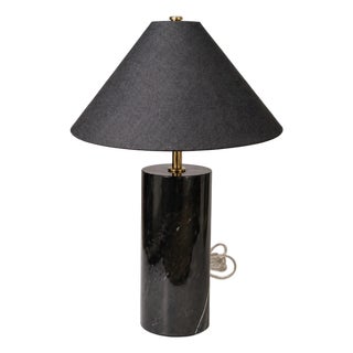 Massive Onyx Black Solid-Marble Table Lamp by Westmore Royal Lighting For Sale
