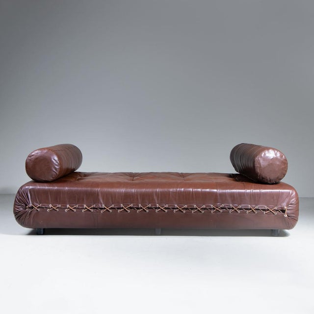 Daybed in Brown Leather, 1960 For Sale - Image 10 of 10