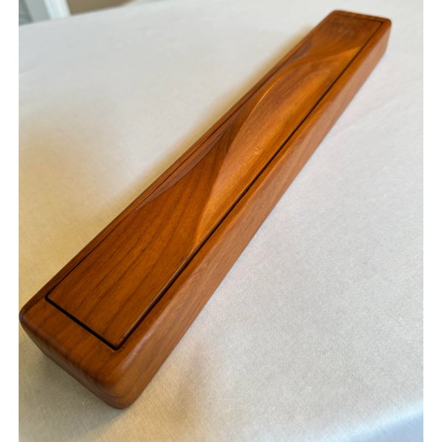 Vintage Danish Organic Modern Teak Wood Decorative Box For Sale In Houston - Image 6 of 11