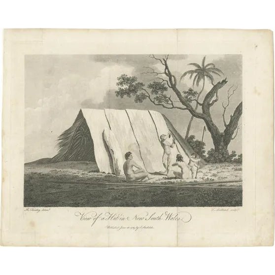 R. Cleveley, Natives in New South Wales, Australia, 1789, Print For Sale