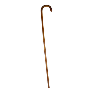 Antique Hand-Carved Hardwood Gentleman Walking Cane With Inlaid Silver Motifs