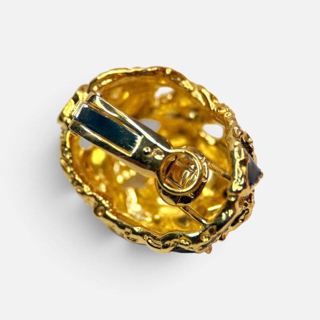 Piaget Bracelet and Earrings Set, 18 Karat Yellow Gold and Enamel For Sale - Image 4 of 8