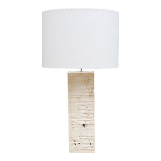 Vintage Formed/Carved Travertine/Marble Table Lamp For Sale