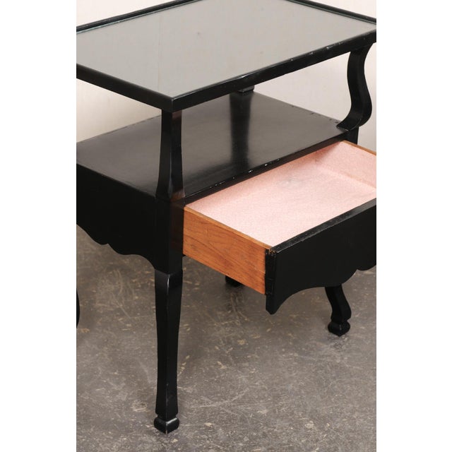 French Mid-Century 2-Tier Black End Tables For Sale - Image 4 of 12