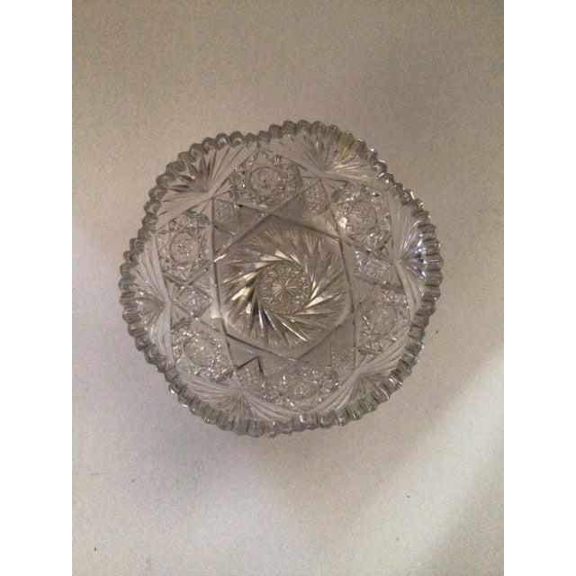 3-1/2” tall, 8” diameter Spectacular cut and clear crystal bowl from the American Brilliant Period (ABP) in glassmaking in...