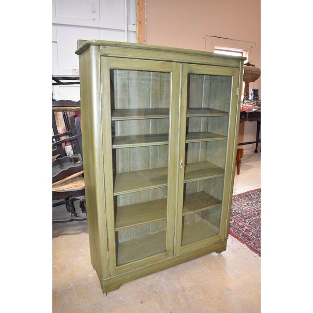 Antique Larkin Green Oak Bookcase Chairish