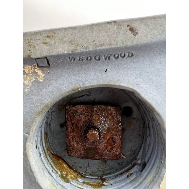 Sky Blue Rare Late 18th Century Antique Wedgwood Urn in Pale Blue and on a Pedestal Base For Sale - Image 8 of 13