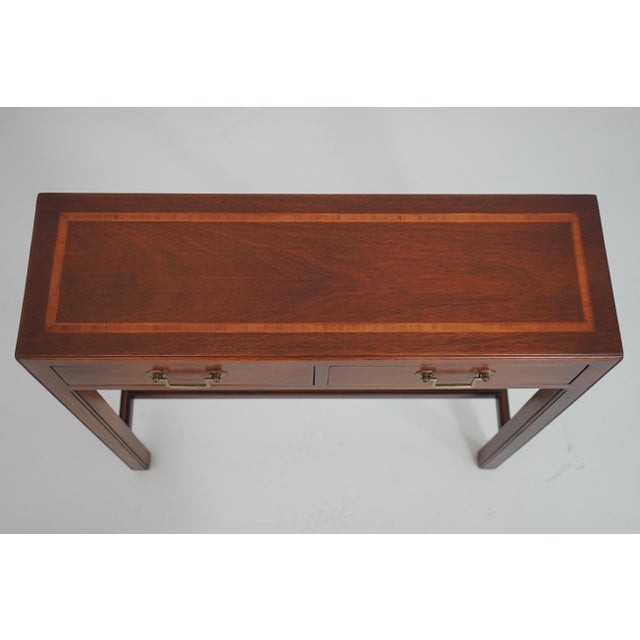 Mahogany Inlaid 2 Drawer Console Table For Sale In Philadelphia - Image 6 of 17