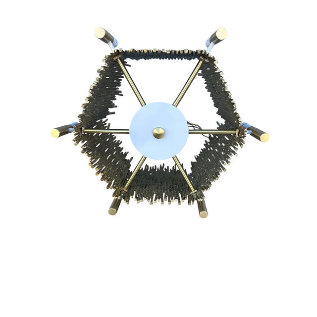 Moe Light Mid 20th Century Brutalist Brass Chandelier For Sale - Image 4 of 5