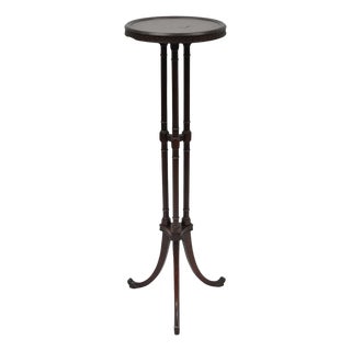 Vintage Mersman Regency Style Mahogany 46" Tall Pedestal Plant Stand Table For Sale
