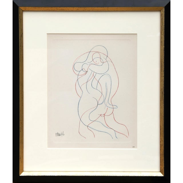 Pablo Picasso 1980s "Entwined Nudes, Plate 10" Pochoir After Pablo Picasso For Sale - Image 4 of 4
