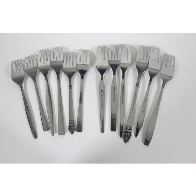 Curated Mismatched MCM 5 Piece Place Setting for 6 Stainless Steel Flatware Set- 30 Pieces For Sale - Image 4 of 10