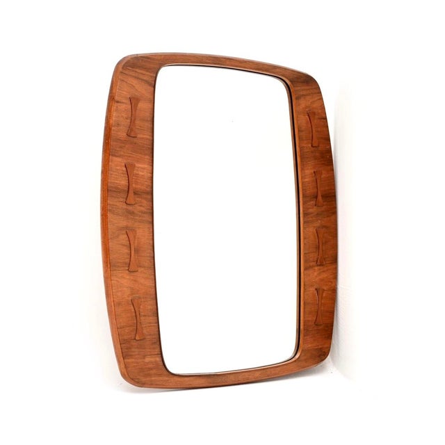 Vintage Art Deco Walnut Mirror, 1930 For Sale - Image 10 of 10