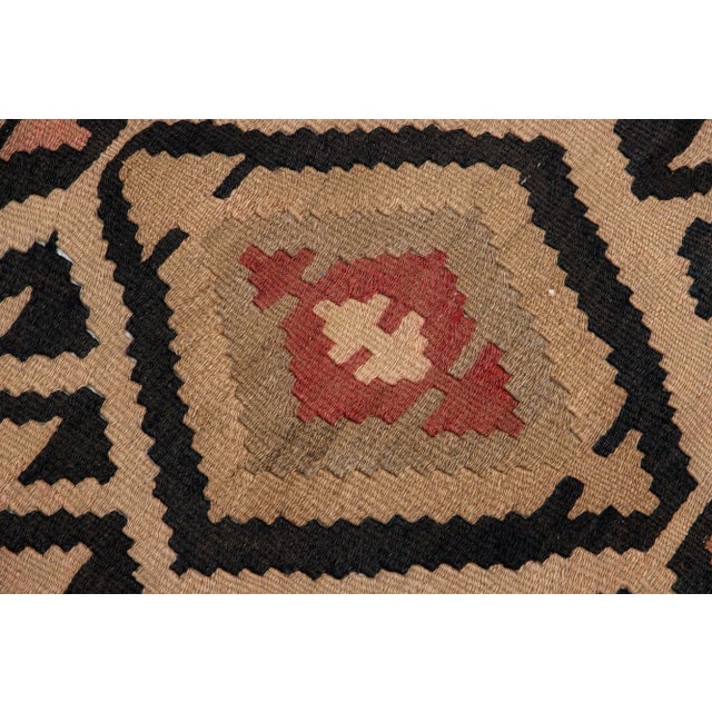 Textile 1960s Vintage Turkish Kilim Red Handmade Tribal Wool Rug For Sale - Image 7 of 8