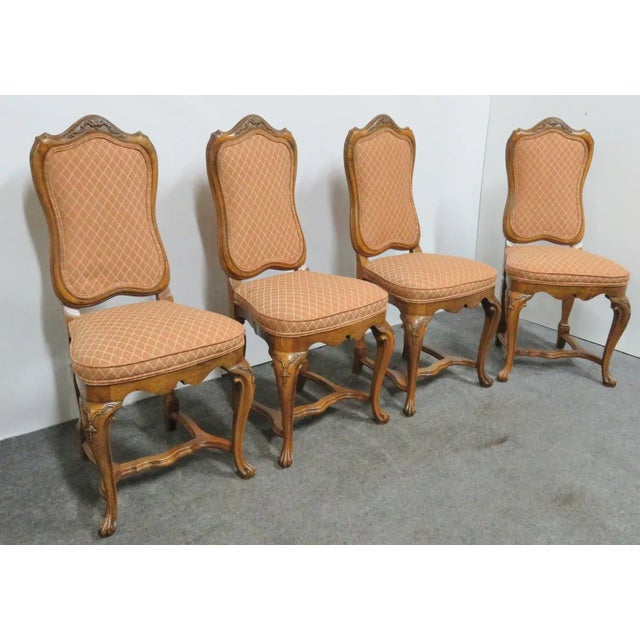 Brown Italian Walnut Carved Dining Chairs- Set of 4 For Sale - Image 8 of 8