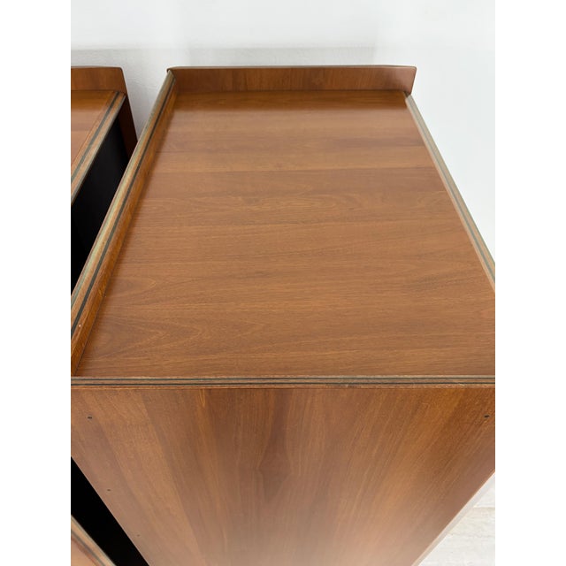 Black Wooden and Leather Wardrobes by Afra & Tobia Scarpa for Maxalto, Italy, 1970s, Set of 2 For Sale - Image 8 of 18