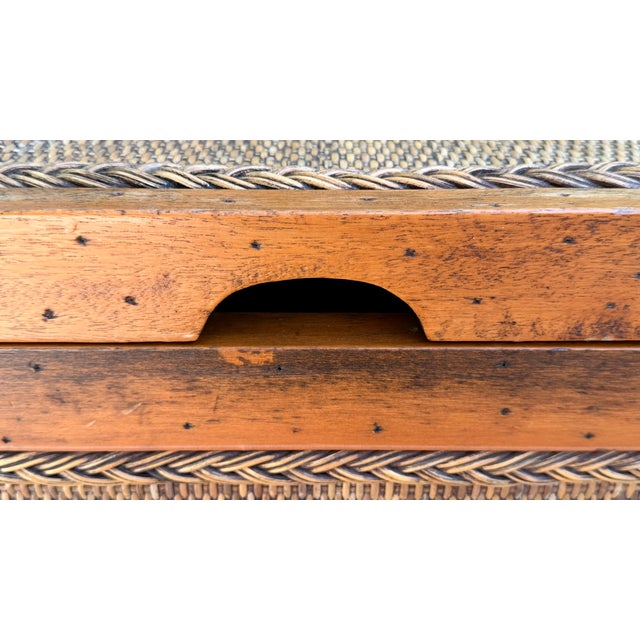 Pair Shabby Chic Rattan Trunks, Large and Small For Sale - Image 14 of 16