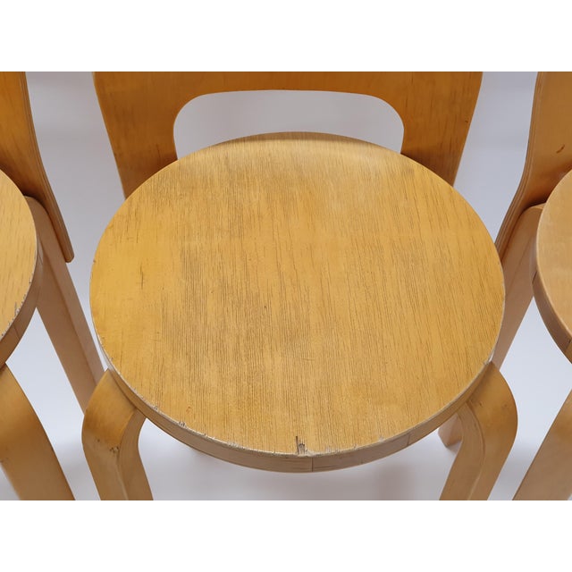 Light Yellow K65 Stools by Alvar Aalto for Artek, 1960s, Set of 4 For Sale - Image 8 of 16