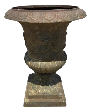 Late 20th Century French Style Cast Iron Campana Urn Planter