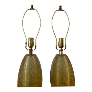 1960s Fractal Resin Mantel Lamps, Rewired - a Pair For Sale