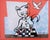 Don't Play with Me by Louis Recchia | Acrylic and Collage on Canvas Cat overseeing a chess game. For Sale