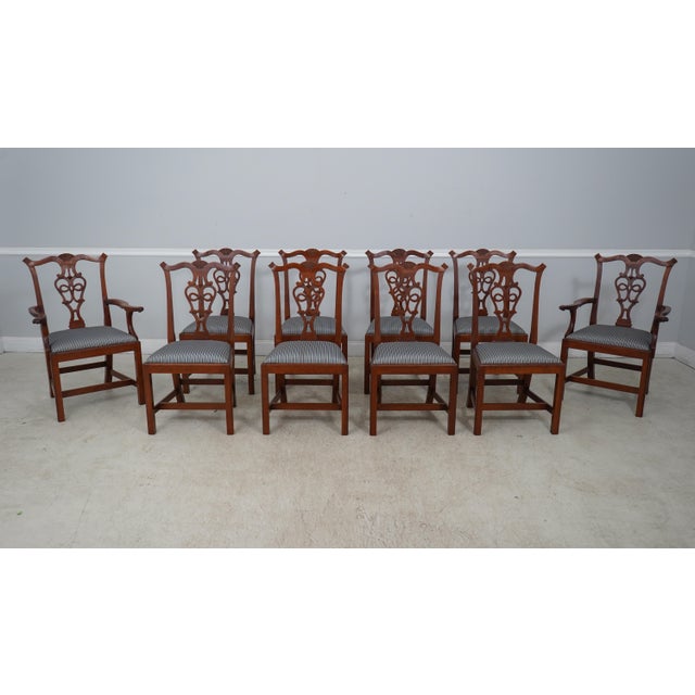 Set of 10 Eldred Wheeler Cherry Dining Room Chairs | Chairish