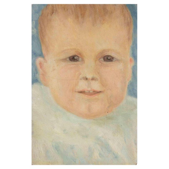 Francesco Settimj, Child, Oil Painting, 1930s For Sale