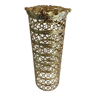 Vintage Gold Filigree Bottle Cover For Sale