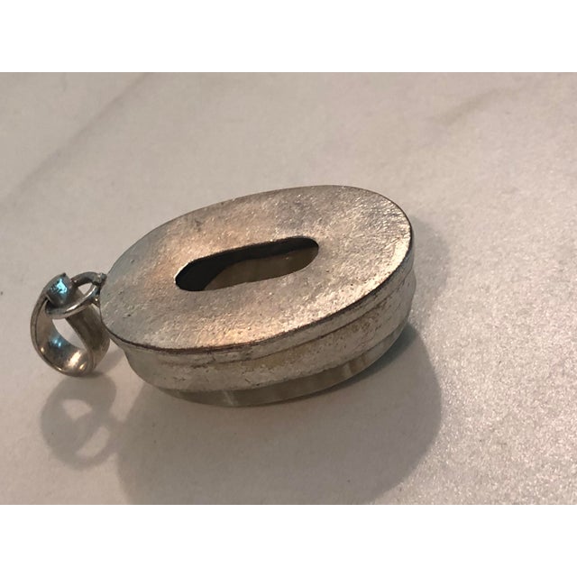 Vintage Tan / Cream Oval Striped Agate Pendant For Sale - Image 6 of 9