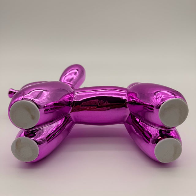 Metallic Fuchsia Ceramic Balloon Dog Figurine For Sale In Portland, ME - Image 6 of 6