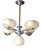 Chrome Metal Chandelier with Five Pale Yellow Opaline Shades, 1950s For Sale