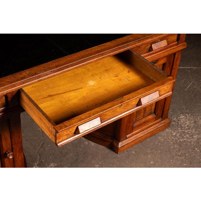 Antique Quarter-Sawn Oak Rotary Desk by Wooton For Sale - Image 11 of 15