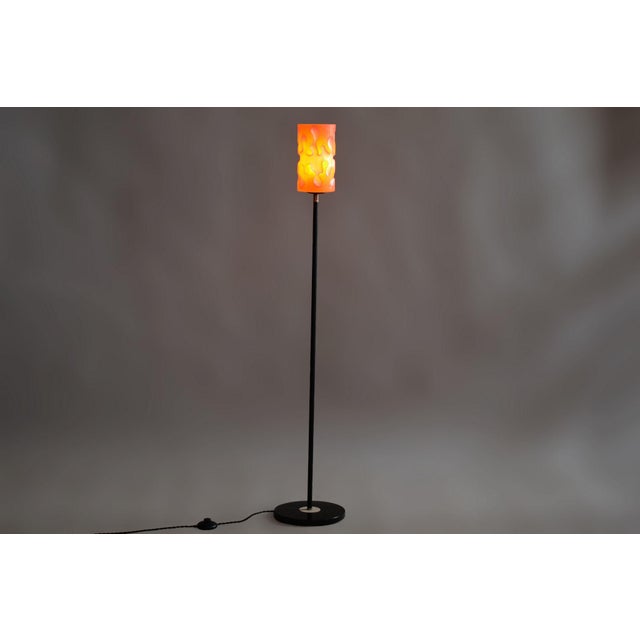 Black Mid-Century Floor Lamp in Steel, Czechia, 1960s For Sale - Image 8 of 9