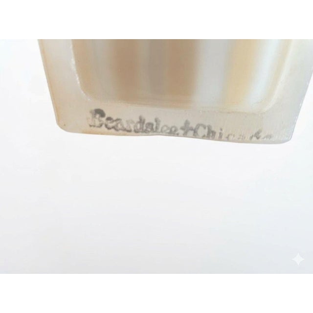 Pristine Antique 1930s Art Deco Williamson Beardslee 5-Light Slip Shade Flush Mount For Sale - Image 9 of 14