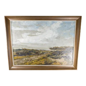 Early 20th Century English or American Coastal Dune Impressionist Landscape Painting
