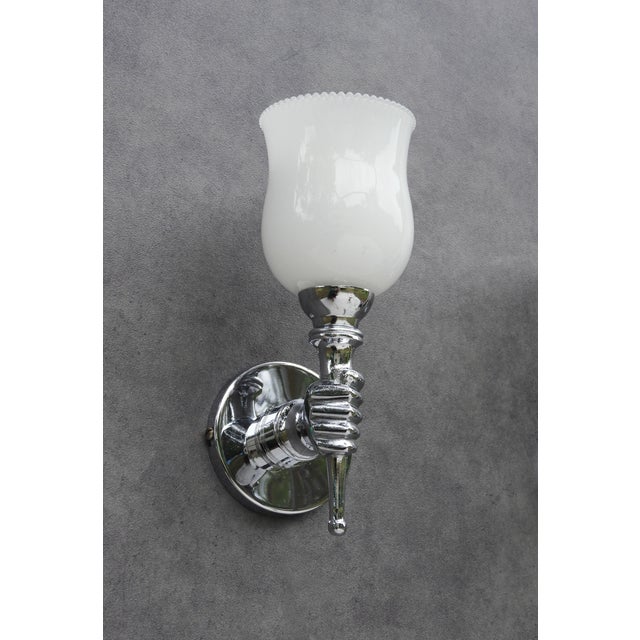 Mid-Century Modern Vintage French Torchère Wall Lights by André Arbus, 1960, Set of 2 For Sale - Image 3 of 6