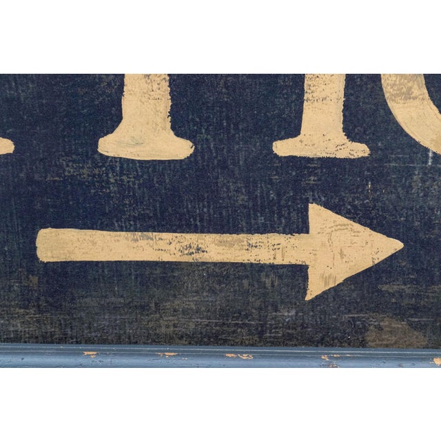 Vintage Industrial Decorative Wooden Directional “Office” Sign For Sale - Image 4 of 5