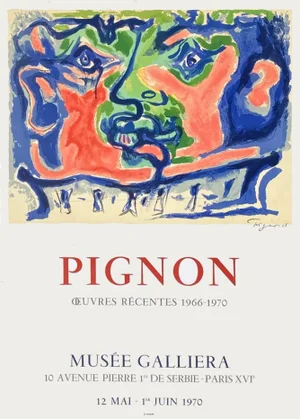 1970 Edouard Pignon Galliéra Museum Poster Lithograph Poster