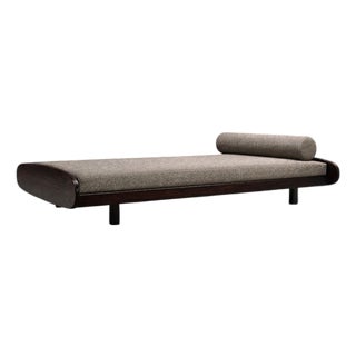 Sergio Rodrigues Rosewood Daybed in Taupe Boucle, Brazil, 1960s For Sale