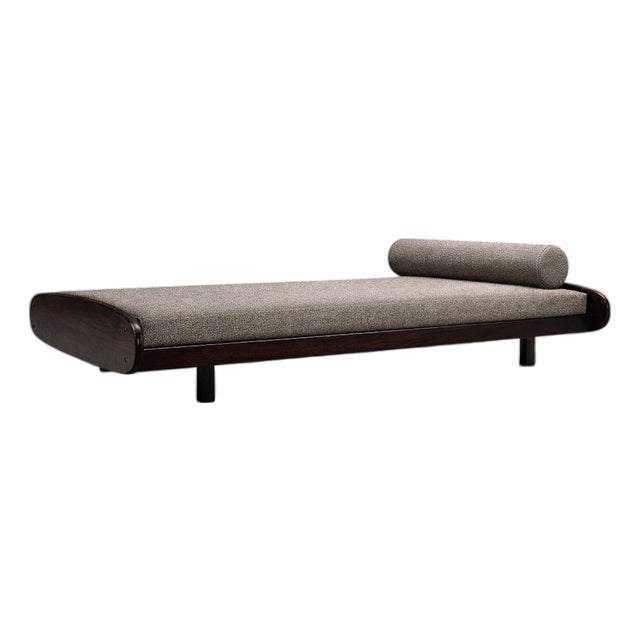 Sergio Rodrigues Rosewood Daybed in Taupe Boucle, Brazil, 1960s For Sale