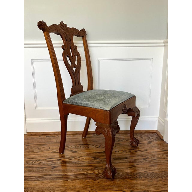 Maitland - Smith Handcrafted, Signed and Dated Chippendale Style Side Chairs, Set of 4, C. 1976 For Sale - Image 4 of 9