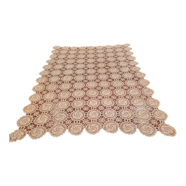 Vintage Crochet Tablecloth For Sale