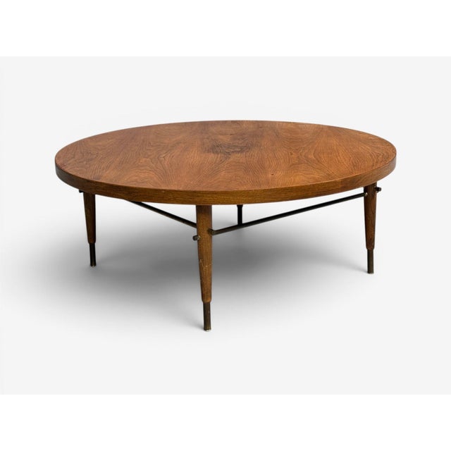 Wood Paul McCobb Attr., Coffee Table, Walnut, Brass, Usa, 1950s For Sale - Image 7 of 9