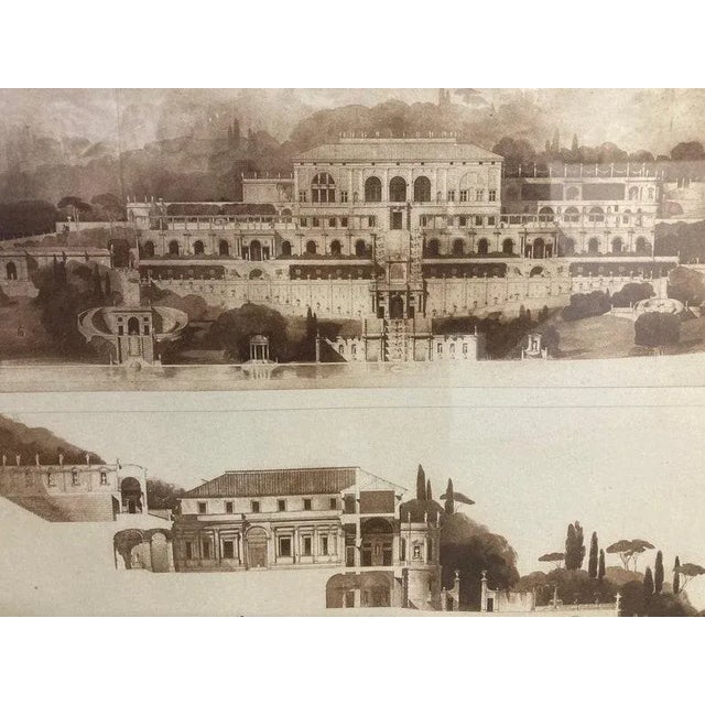 Wood Vintage Framed Etching Villa Madam For Sale - Image 7 of 8