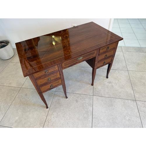 Biedermeier Secretary Desk in Walnut Veneer, 1980s For Sale - Image 3 of 14