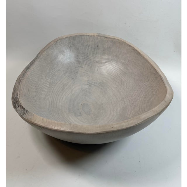 Boho Chic Spencer Peterman Large Driftwood Oak Wooden Bowl 15” For Sale - Image 3 of 10