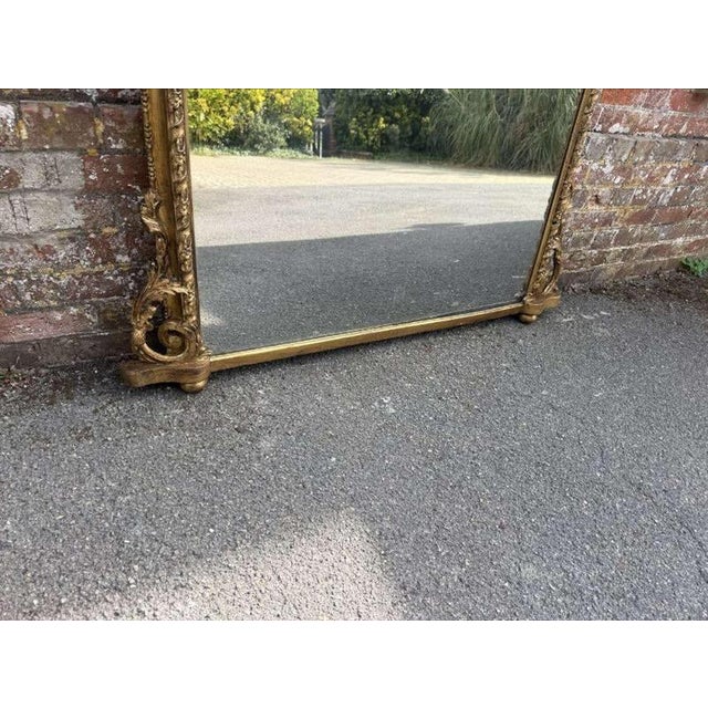 Large Antique 19th Century English Gilt Rope Twist Framed Overmantle Mirror For Sale - Image 4 of 8